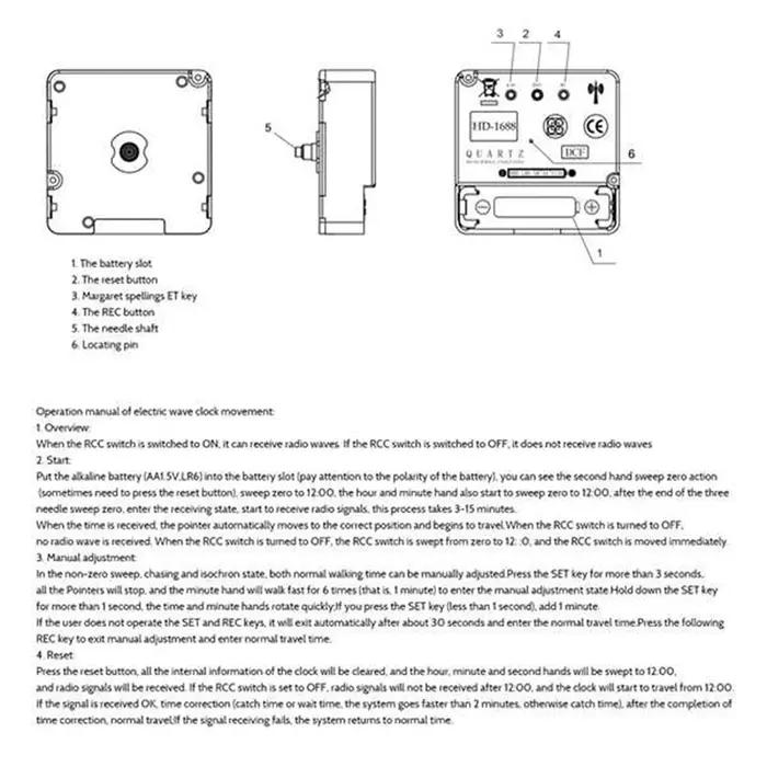 Kit de Mécanisme de Mouvement d'Horloge Silays euse Radio 2 Pièces, Mode de Signal DCF Allemand avec