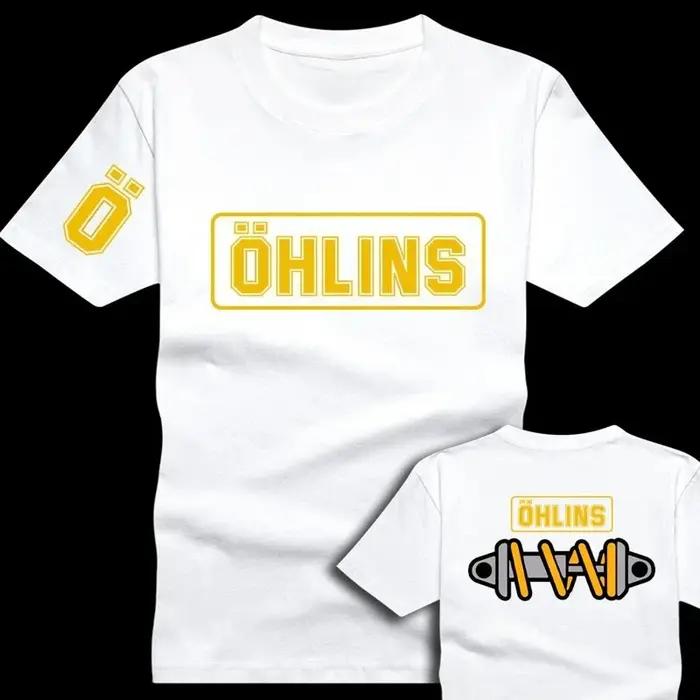 T-shirt à manches courtes pour hommes, Ohlins Shock Suspension, voiture, moto, sport, course, été, d