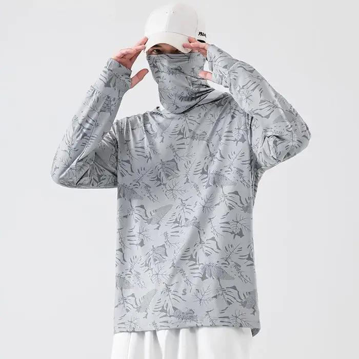T-shirts de protection solaire pour hommes, manches longues, résistants aux UV, pêche, randonnée, ma