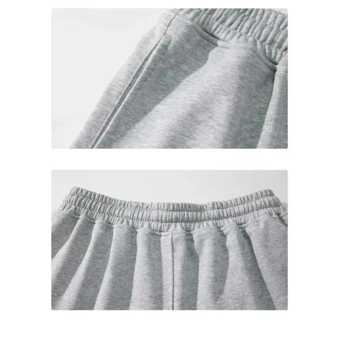 Short de rue Simple 100% coton pour hommes et femmes, pantalon ample à cinq points, blanc et gris, p