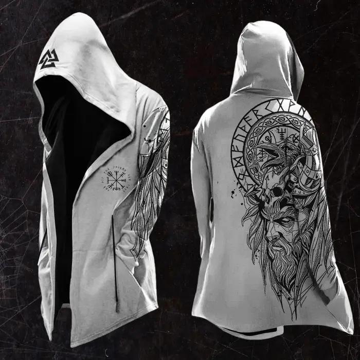Cardigan coupe-vent surdimensionné à capuche pour hommes, imprimé numérique 3D rétro, printemps/auto