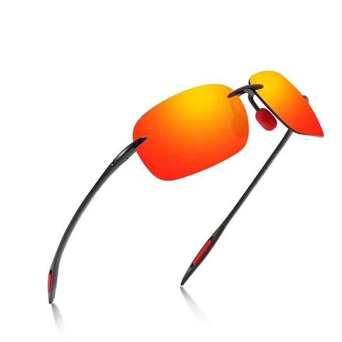 Nouvelles lunettes de soleil polarisées colorées ultra-légères sans cadre pour hommes et femmes maté