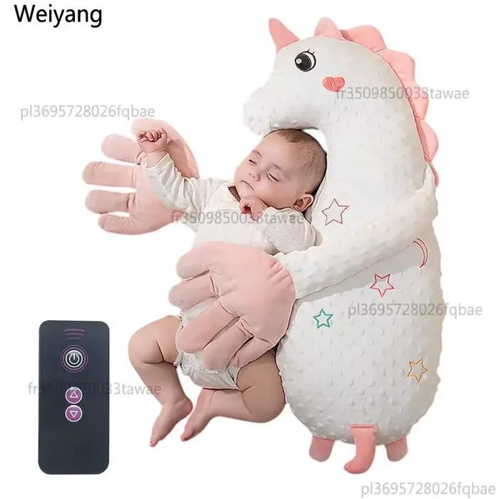 Doudou apaisant pour bébé avec fonction de tapotement automatique, vitesse réglable et télécommande,