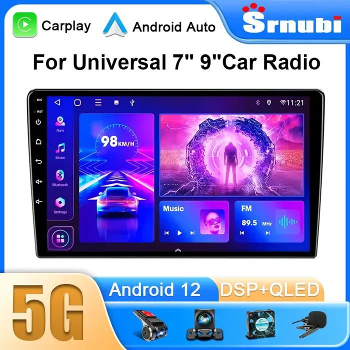 Srnubi autoradio 2 Din Android 12 Auto Carplay universel 7 "9" lecteur multimédia pour Nissan Honda