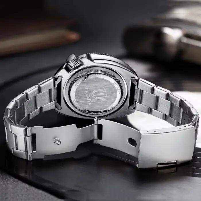 QINGXIYA tout nouveau Design de mode Date montre à Quartz pour hommes en acier inoxydable étanche lu