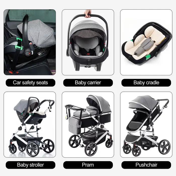 Poussette bébé 3 en 1 luxueux Portable voyage landau pliable landau haute paysage cadre en aluminium