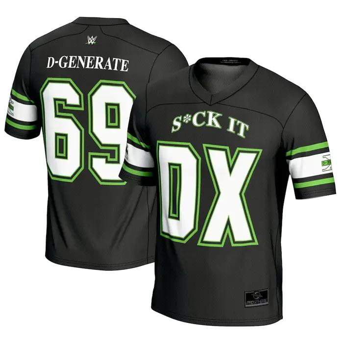 T-shirt de football noir pour hommes D-Generation X, mode classique, technologie sportive, adapté au
