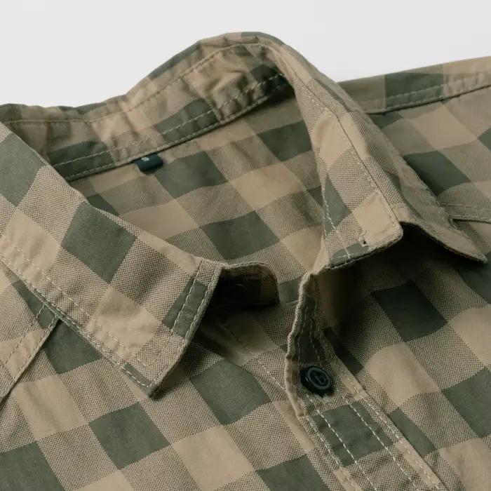 2025 automne nouvelle mode hommes 100% coton chemise à carreaux hauts décontracté boutonné à manches