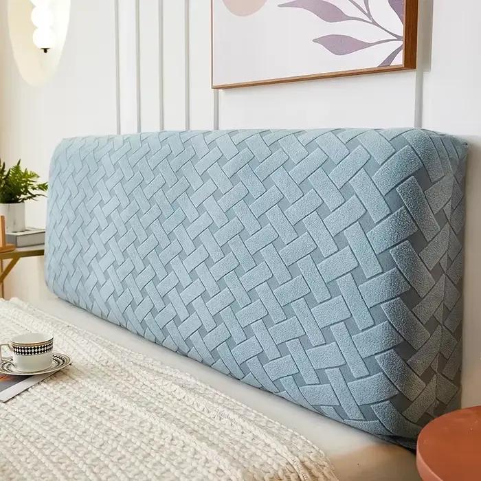 Housse de tête de lit en Spandex tissu Jacquard pour dossier de lit couleurs unies extensibles et antipoussière pour chambre élégante occasions spéciales