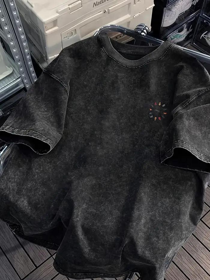 T-shirt d'été pour homme, style vintage, imprimé, col rond, décontracté, pour usage extérieur, 100%