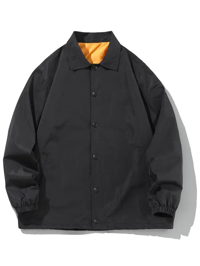 Veste à revers pour hommes, pour l'extérieur, décontractée, assortie avec tout, mode, couleur unie,