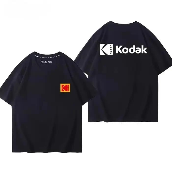 T-shirt Homme Tendance 2026 Kodak en Coton Imprimé Style Rétro pour Loisirs Décontractés et Streetwe