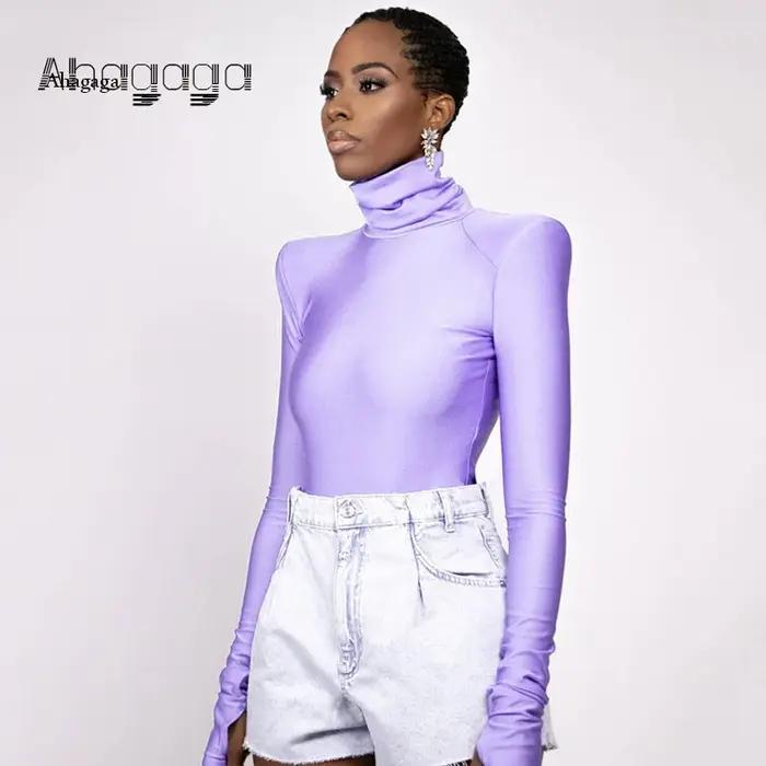 AHAgaga vêtements de détente à manches longues Fitness barboteuses femmes combinaisons Sexy bureau d