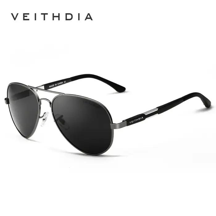 VEITHDIA pilote lunettes de soleil en aluminium hommes lunettes pour femme polarisées UV400 lentille