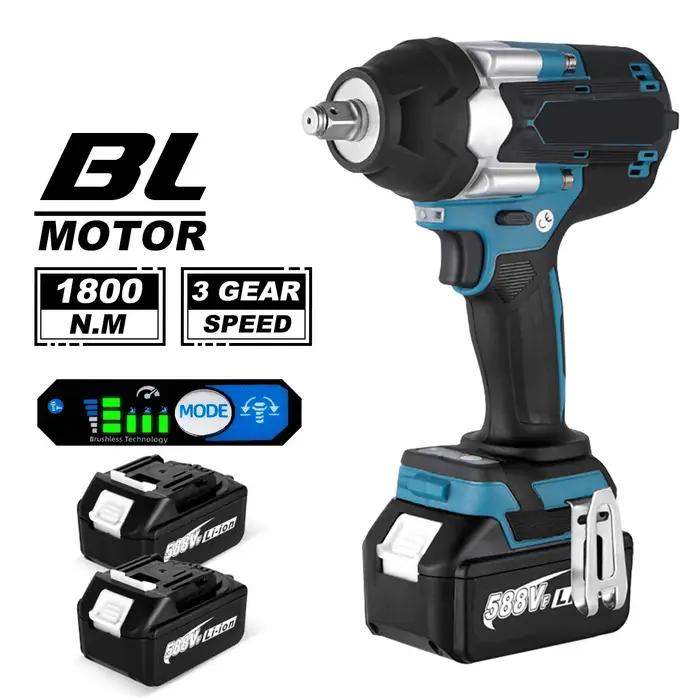 Clé à chocs sans balais 1800 N.m pour batterie Makita 21V, 7200 tr/min, outil de démontage pour l'en
