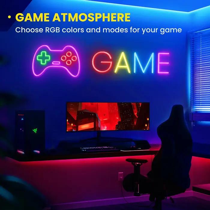Bande lumineuse néon Flexible RGB avec application/télécommande, plusieurs Modes, synchronisation de