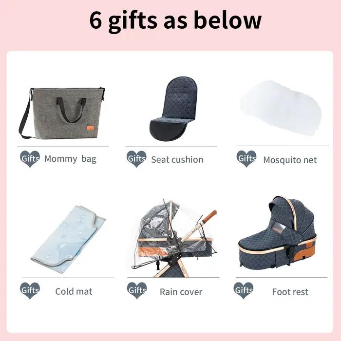 Poussette 3 en 1 pour bébé, landau haut léger, système de voyage, chariots pour nouveau-nés, pousset