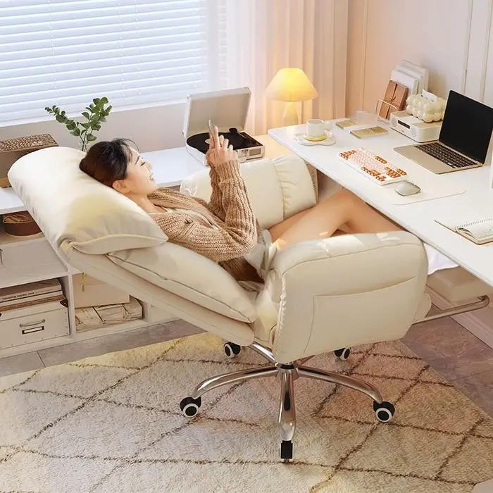 Chaise de bureau de direction inclinable confortable pour bureau à domicile, salle de lecture, étude et chambre d'homme mobilier moderne élégant