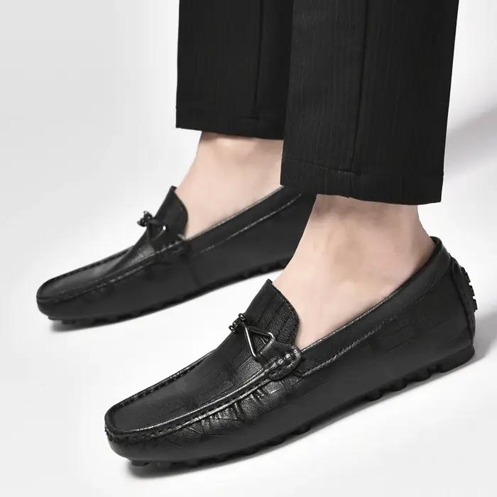 Mocassins en Cuir PU pour Homme, Chaussures d'Affaires, artificiel évateur, Épais, Recommande d'AugW