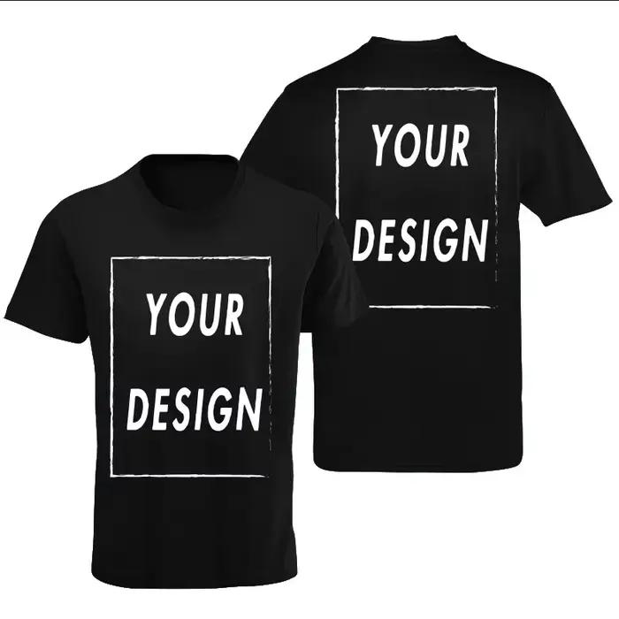 T-shirt Personnalisé 100% Coton pour Homme, Impression Avant et Arrière, Professionnel, Votre Propre