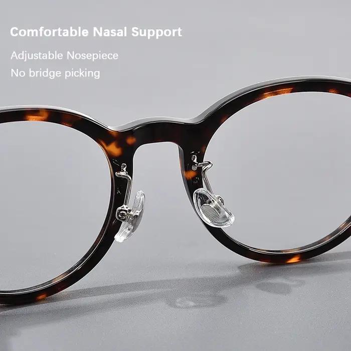Monture de lunettes vintage ronde en acétate pour hommes et femmes, style décontracté professionnel,