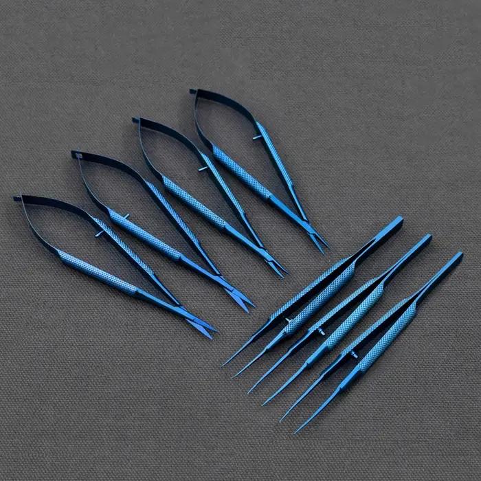 Kit d'instruments de microproporpour personnes âgées, ciseaux porte-aiguille, pinces, 14cm