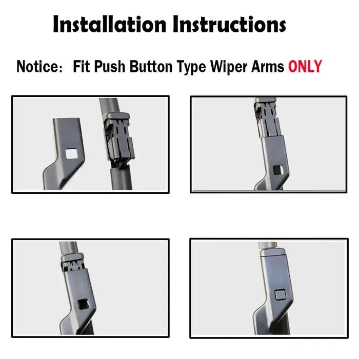 Erick's Wiper-Jeu d'essuie-glaces avant et arrière pour Berlingo B9 2008-2017, brosses pour pare-bri