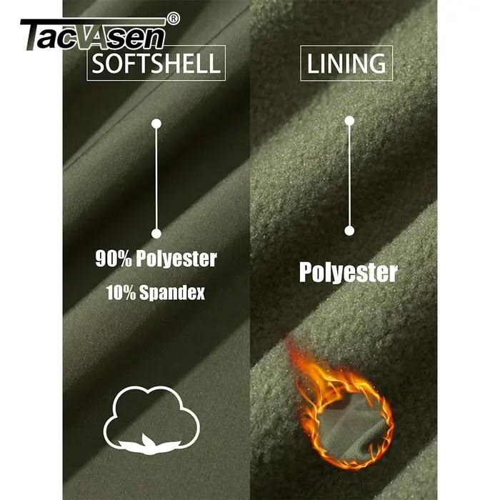 TACVASEN Veste de randonnée imperméable pour homme avec fermeture éclair complète, doublure polaire