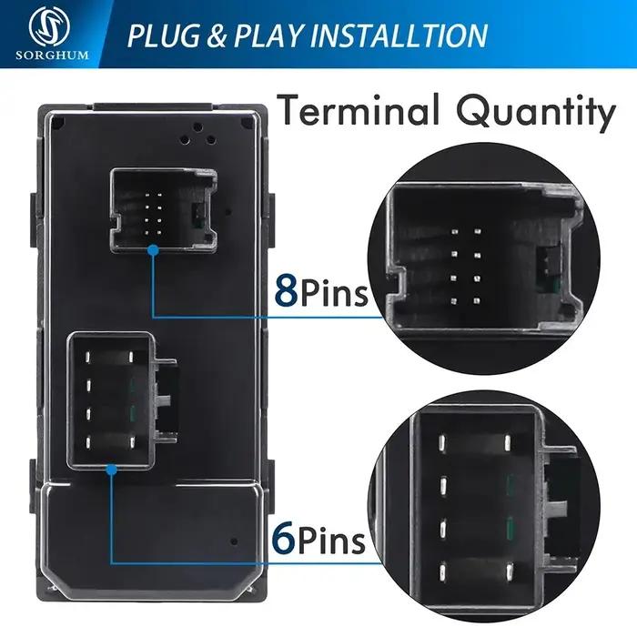 Interrupteur de vitre électrique avant gauche, pour Chevy Silverado GMC Sierra Traverse HHR Yukon Bu