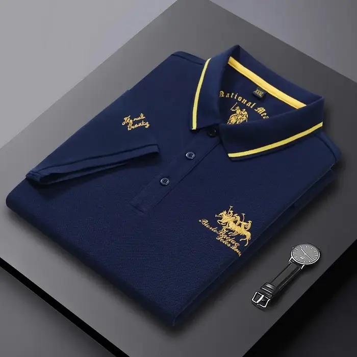 Été hommes polos brodés à manches courtes chemise de luxe haut décontracté revers T-shirt hommes res