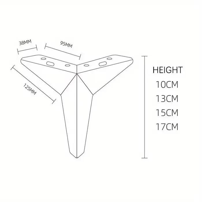 4 pièces épaissi losange meubles jambes trépied lumière matériel de luxe pieds de Table meubles jamb