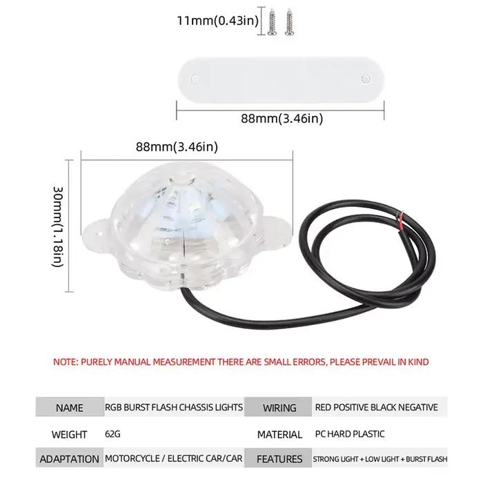 1 pièces moto LED châssis lumière RGB Flash lampe stroboscopique moto décoration atmosphère lumière