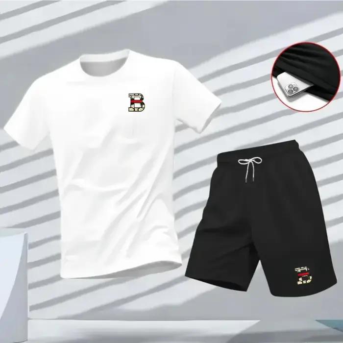 Ensemble t-shirt et short à manches courtes pour homme avec logo UFC, séchage rapide, tenue de sport