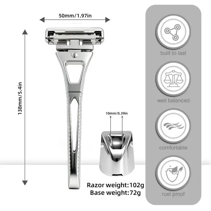 Whityle 24TS Glide Pro 4D Super acier inoxydable rasoir 4 Haft lame Kit de rasoir de sécurité pour h