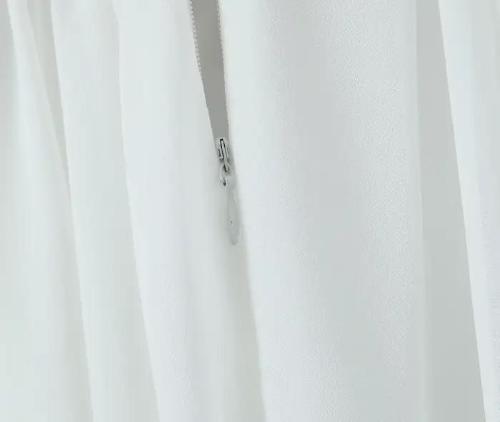 BO00-Robe courte à bretelles dos nu pour femmes, col rond, fermeture à glissière au dos, mini robes