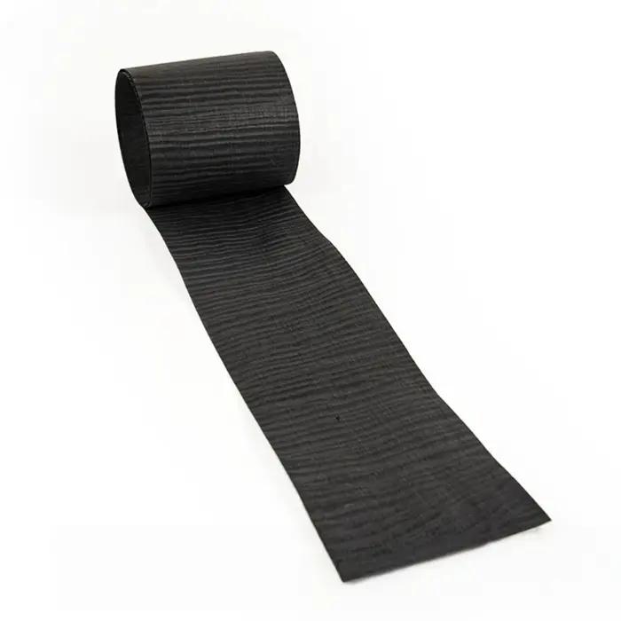 Placage en bois d'érable bouclé noir de carbone naturel 15x260cm pour la Surface de meubles et de dé
