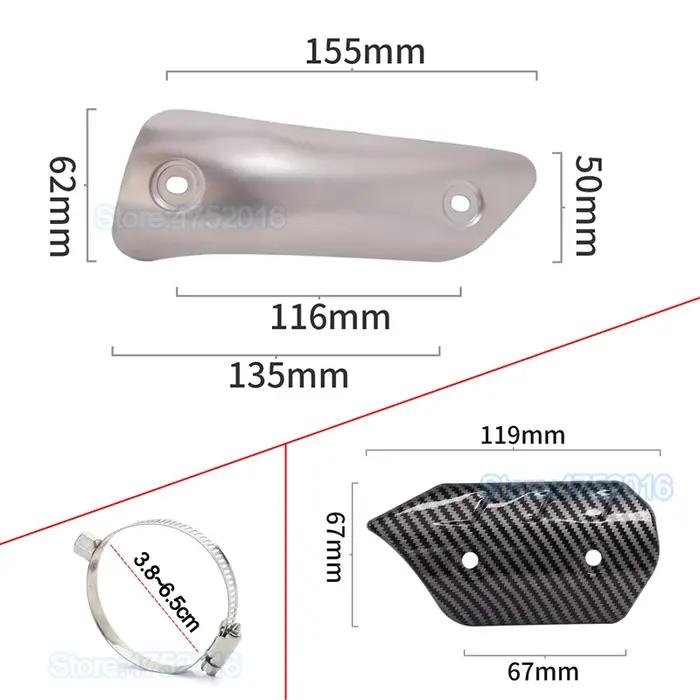 Couvercle de bouclier thermique d'échappement universel pour moto, protection de tuyau de liaison de