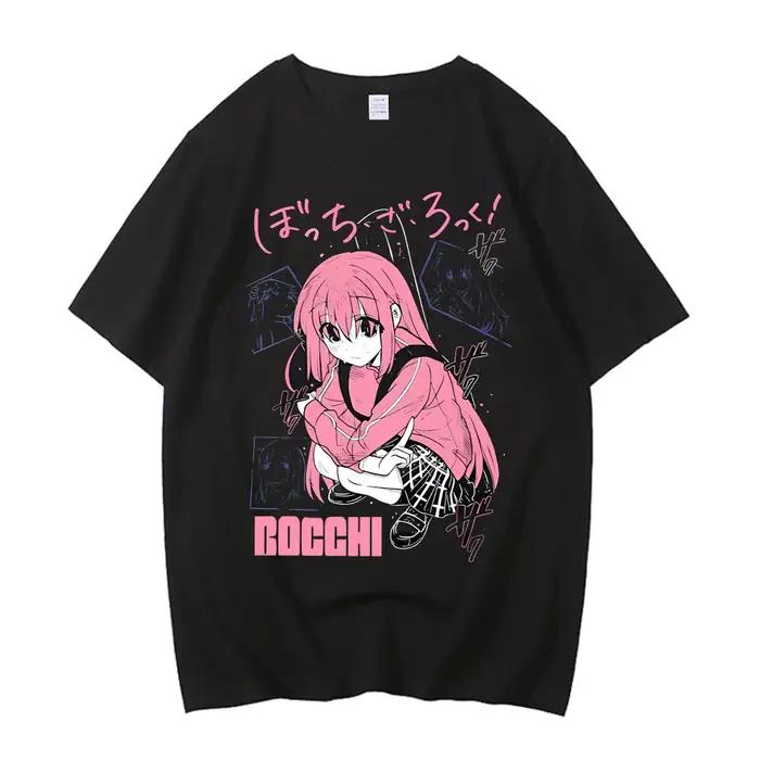 BOCCHI THE ROCK-T-shirt à Manches Courtes en Coton, Streetwear Décontracté de Haute Qualité, Unisexe