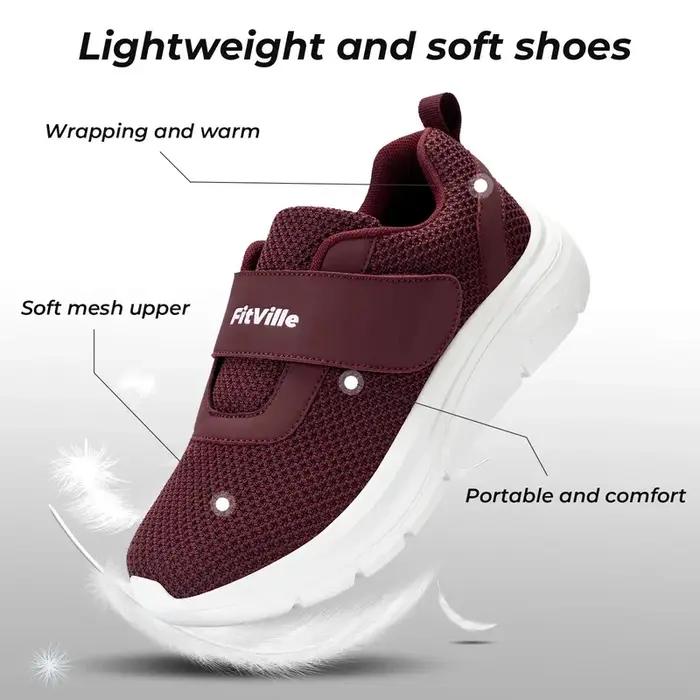 FitVille chaussures pour femmes baskets larges chaussures pour diabète sangle réglable pour pieds go