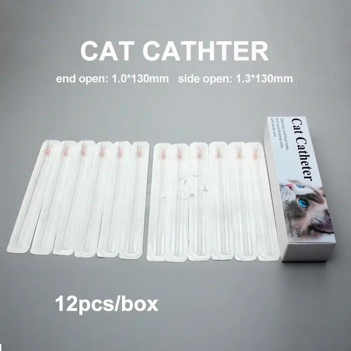 Cathéter urinaire sans stylet pour chats, 12 pièces, extrémité ouverte de 1.3mm, 1.0mm, fournitures