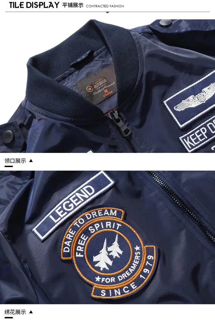 Hommes printemps tactique armée MA-1 vol Bomber veste mâle Baseball collège pilote Air Force automne
