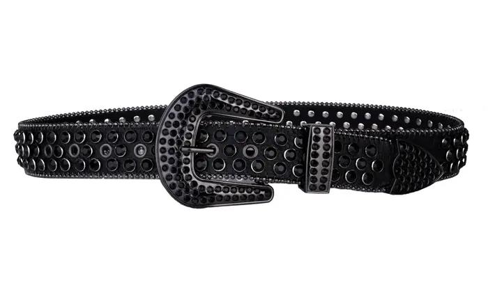Ceintures cloutées en strass pour femmes, ceinture en cuir Pu brillant, ceinture de fête de mariage,
