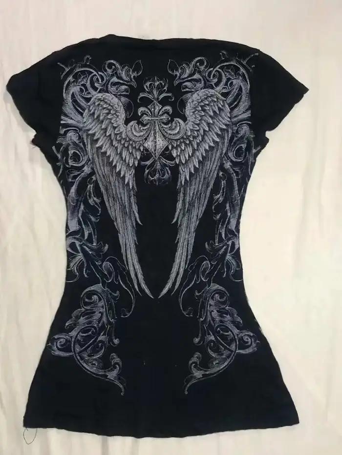 Haut court américain Y2k, T-shirts graphiques Punk, vêtements de rue Hottie des années 2000, doux et