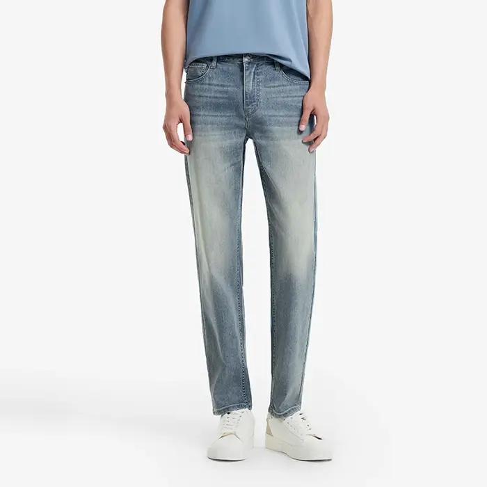 Jean Homme Semir Stretch 2026 Rétro Délavé Coupe Droite Urbain Décontracté Quotidien Doux Confortabl