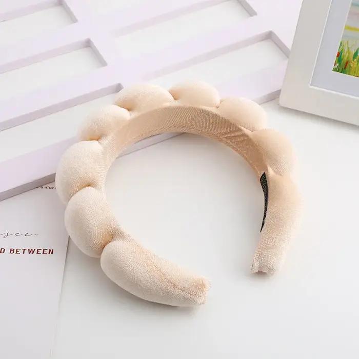 Bandeau de cheveux en velours, tête de mort haute, éponge supérieure, pâte frite, torsades, fouet ha