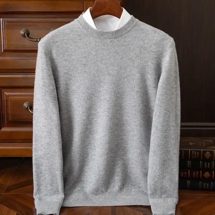 2025 pull en cachemire col rond pulls hommes ample surdimensionné M-3XL tricoté bas chemise automne