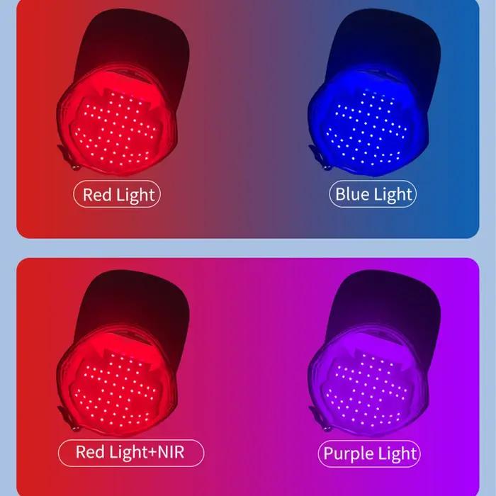Casque de luminothérapie rouge pour la croissance des cheveux 46nm&660nm&850nm, 4 LED, coussin amovi