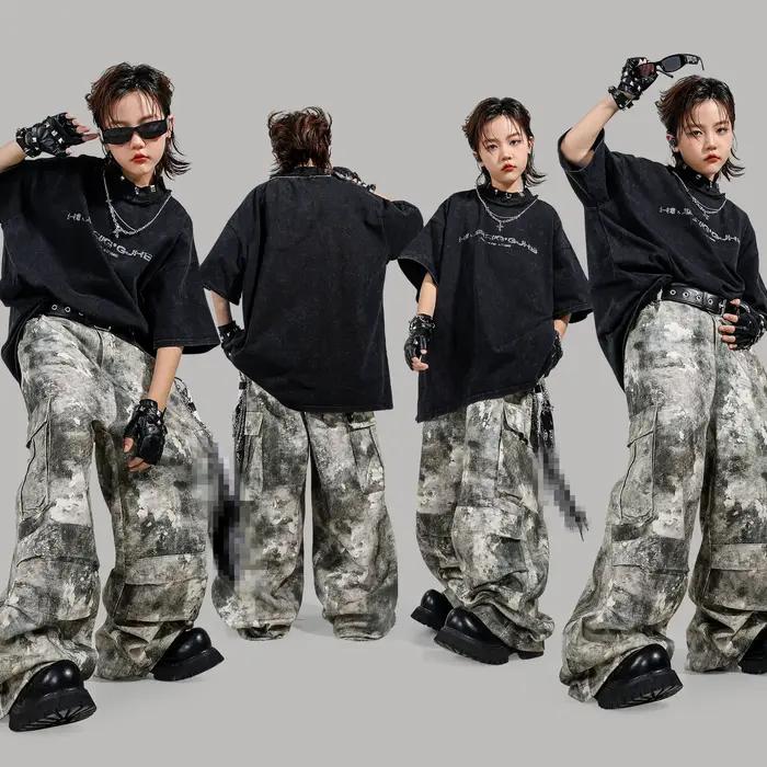Ensemble de tenue de danse pour enfants, style hip-hop, streetwear, jazz, unisexe, pour spectacle, v