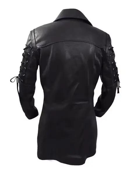 Nouveau Steampunk hommes gothique Trench manteau veste en cuir Style Punk Biker Jacke automne hiver