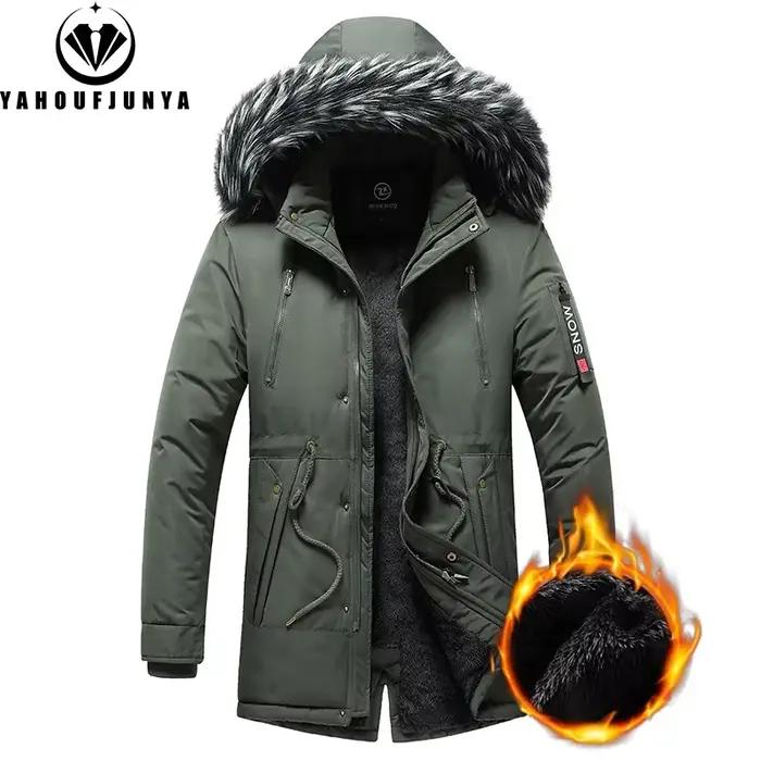 Nouveau hiver hommes coupe-vent polaire chaud détachable à capuche Parka veste hommes solide fermetu